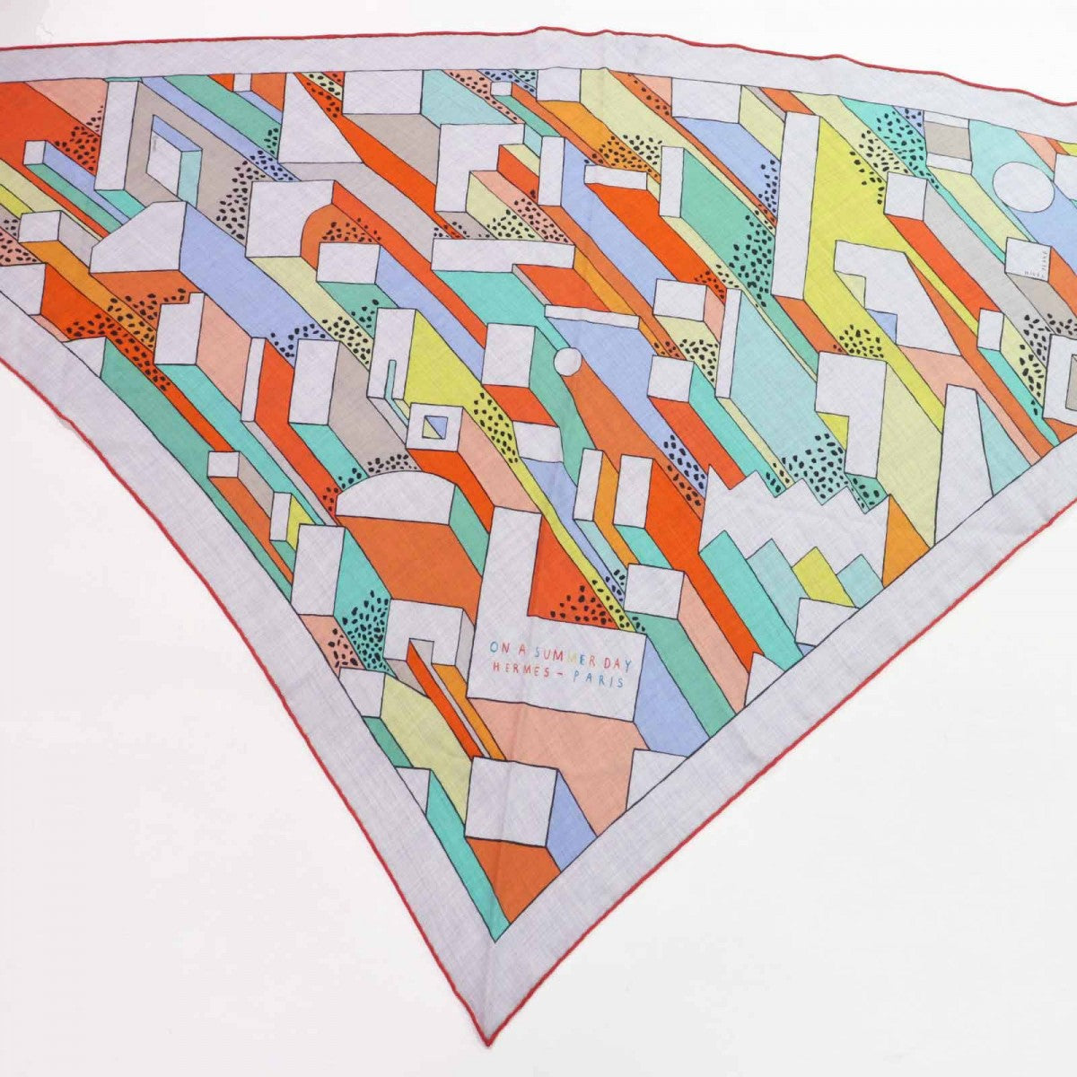 HERMES Stall H363048S HTH2305 Main: 70% cashmere, Main: 30% silk Multi Triangle Jean ON A SUMMER DAY Women
