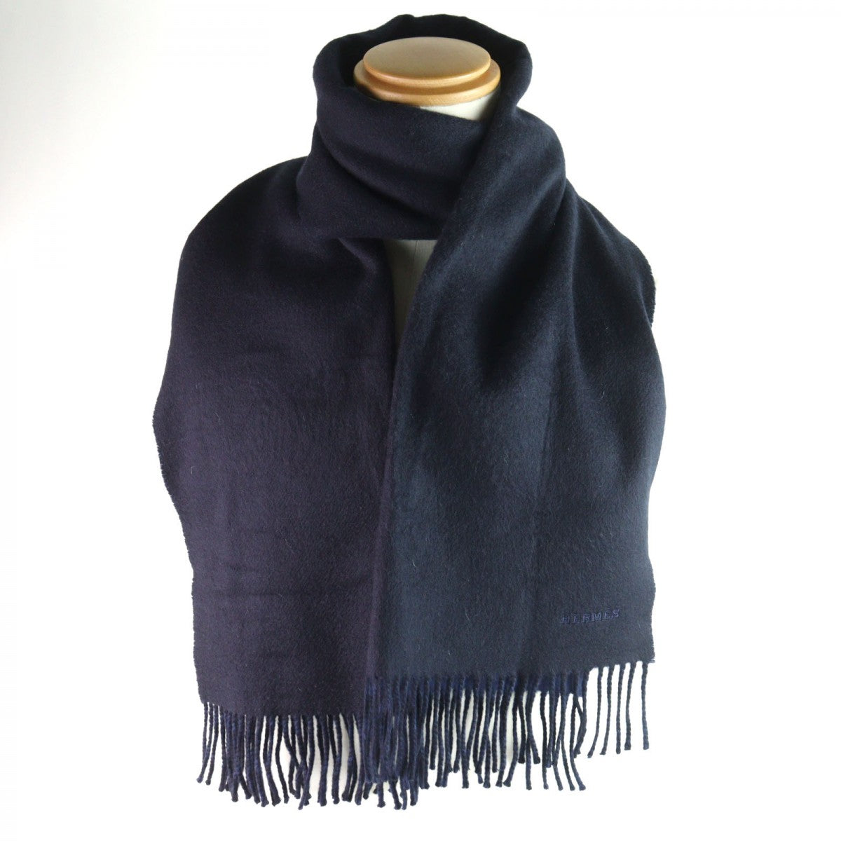 HERMES Scarf Main: 100% cashmere Navy blue mens