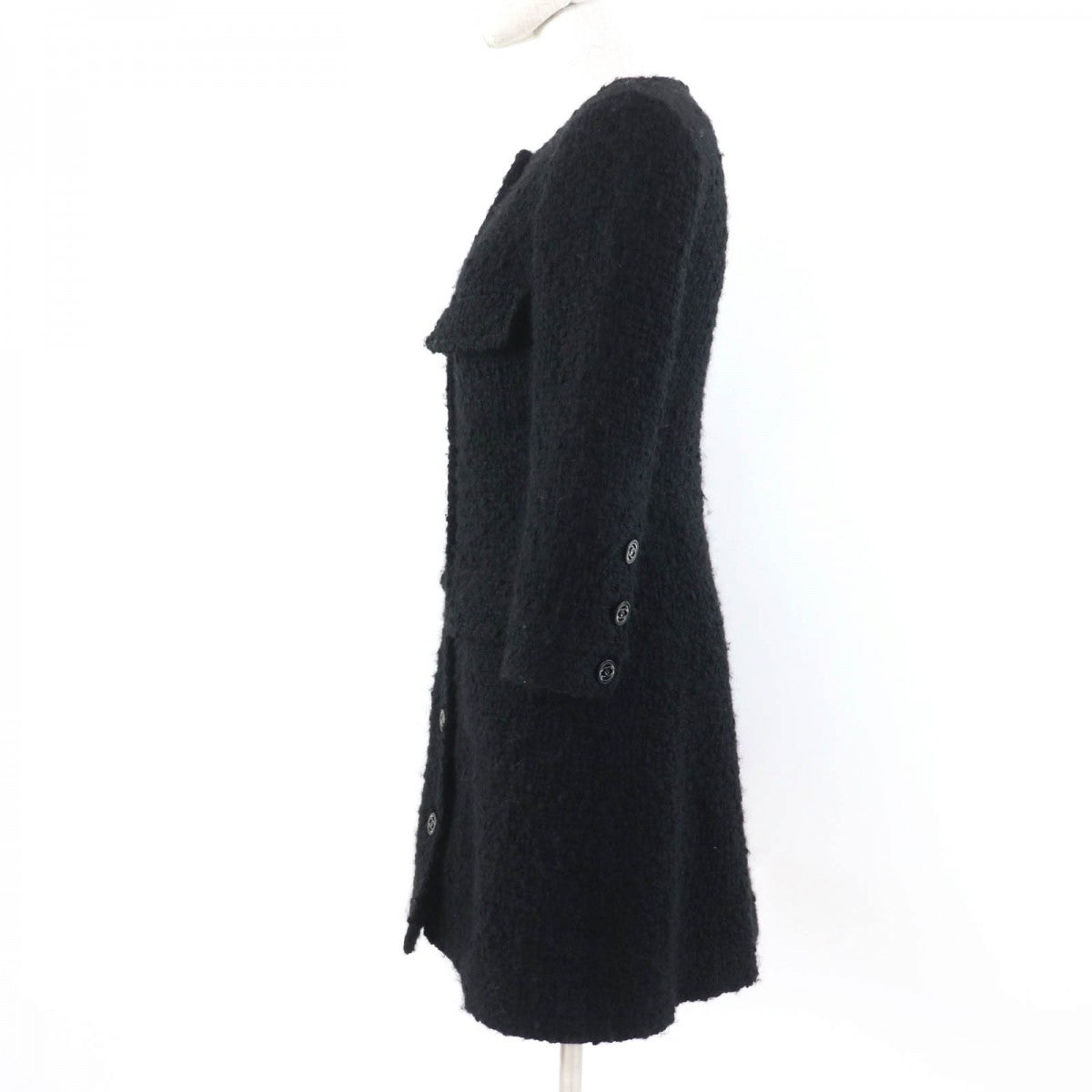 CHANEL coat P46625V28631 Main: 80% wool, Main: 13% acrylic, Main: 7% nylon, Lining: 100% silk black Women 34