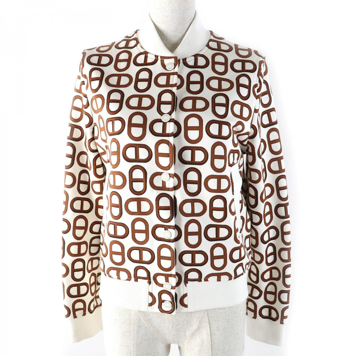 HERMES Blouson 4E4220DD Main: 100% cotton, part: 96% cotton, part: 4% polyurethane Marron Alezan Women 34