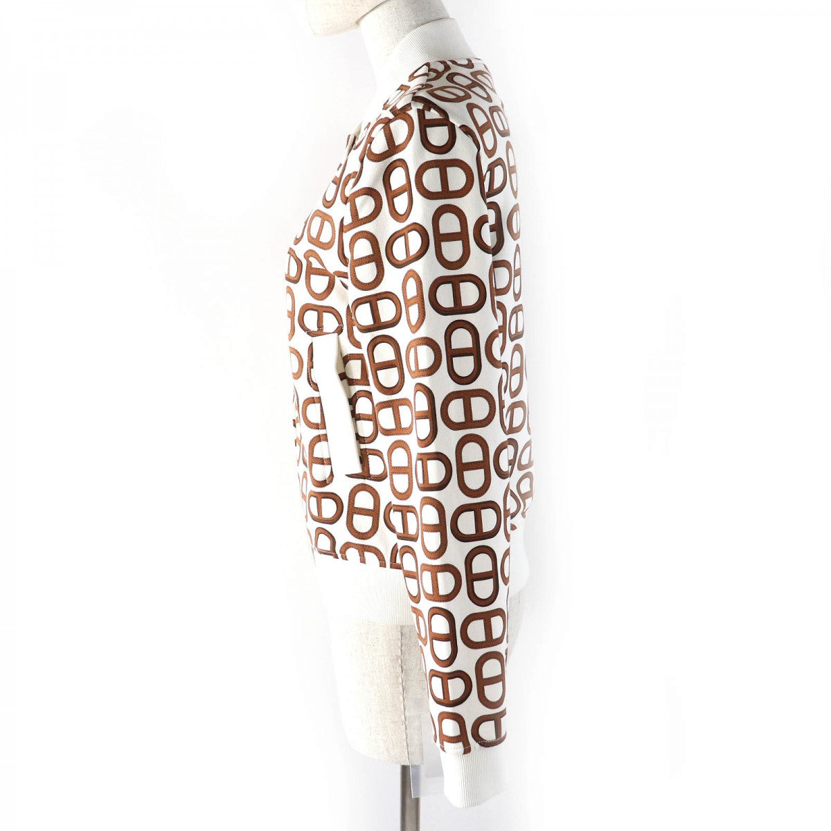 HERMES Blouson 4E4220DD Main: 100% cotton, part: 96% cotton, part: 4% polyurethane Marron Alezan Women 34