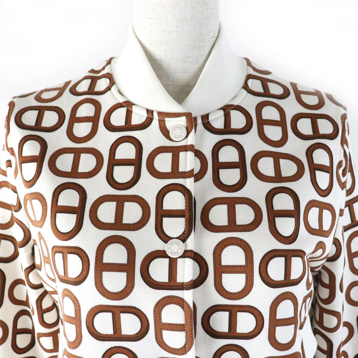 HERMES Blouson 4E4220DD Main: 100% cotton, part: 96% cotton, part: 4% polyurethane Marron Alezan Women 34