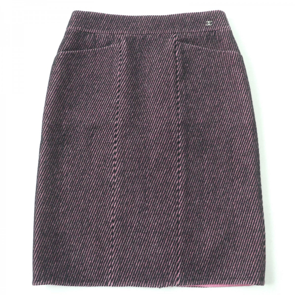 CHANEL skirt 22K P73608V65162 Main: 100% wool, Lining: 100% silk, Part: 100% silk Pink type Women 38