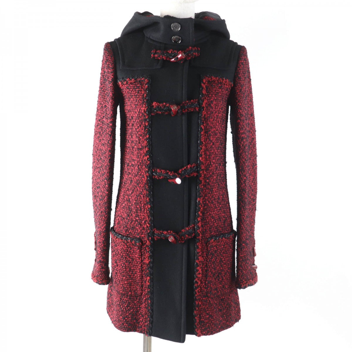 CHANEL coat P42310W05008 Main: 58% wool, Main: 29% acrylic, Main: 9% silk, Main: 4% nylon, Lining: 100% silk Red type Women 34
