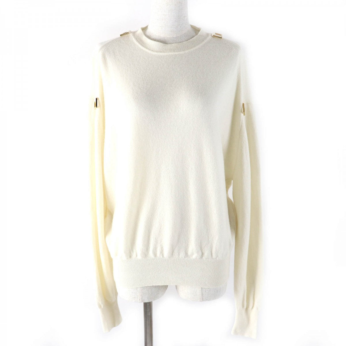 LOUIS VUITTON knit 1ABT67 Main: 99% cashmere, Main: 1% wool Bianco Latte Cashmere pullover Women S