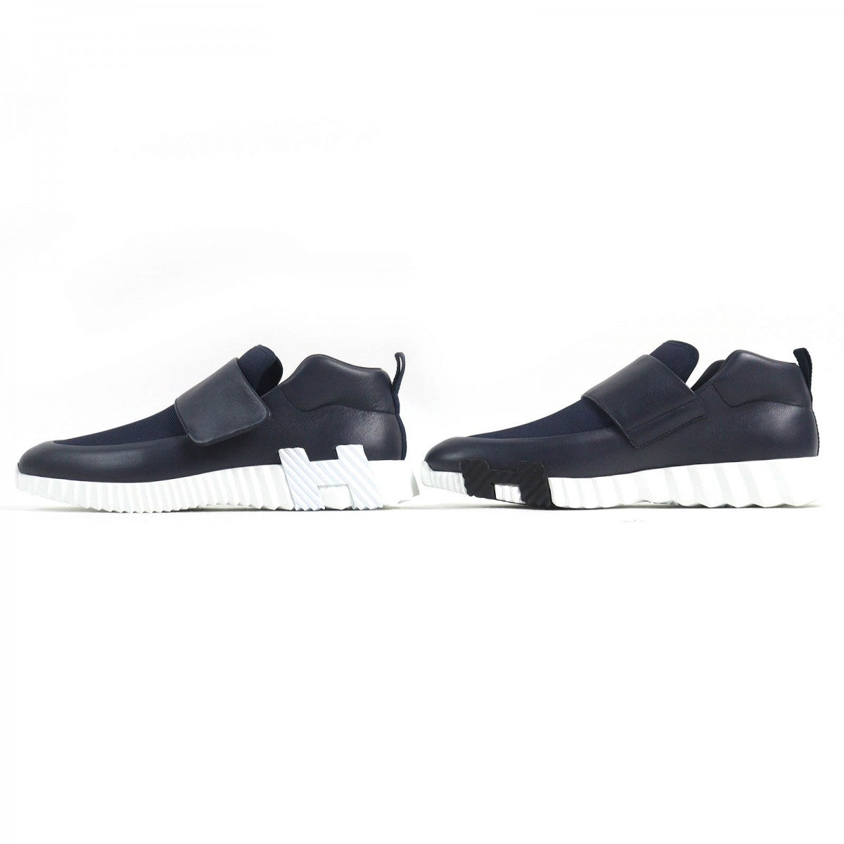 HERMES sneakers 232990 Main: Leather, Part: Mesh navy white black mens 43