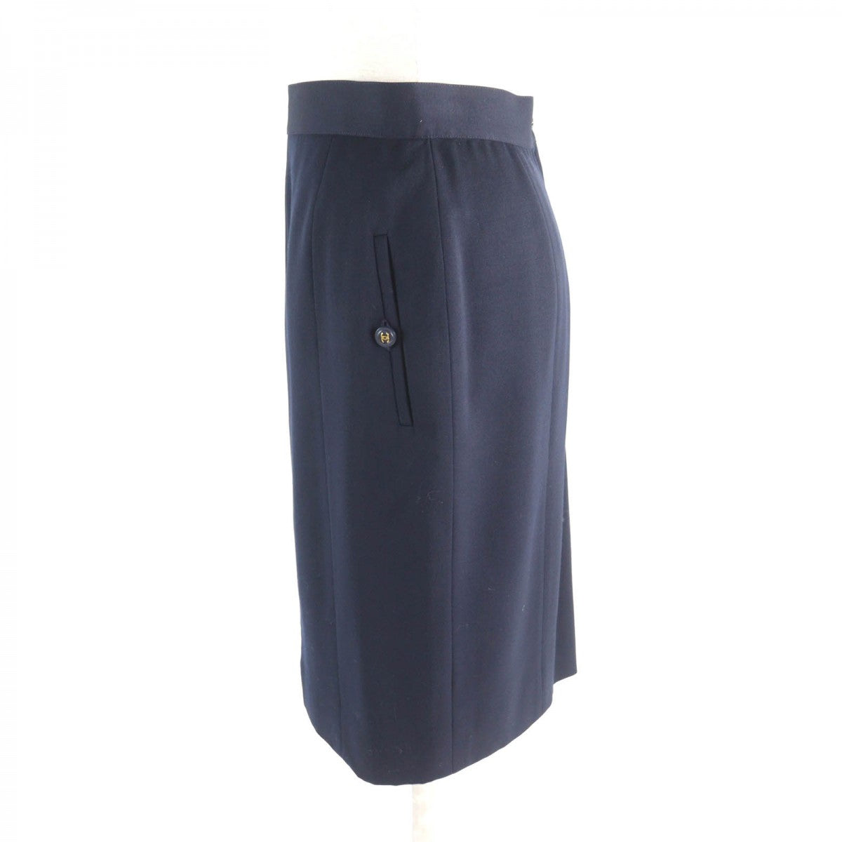 CHANEL Tight Skirt P04471 Main: 100% wool Navy Women 38