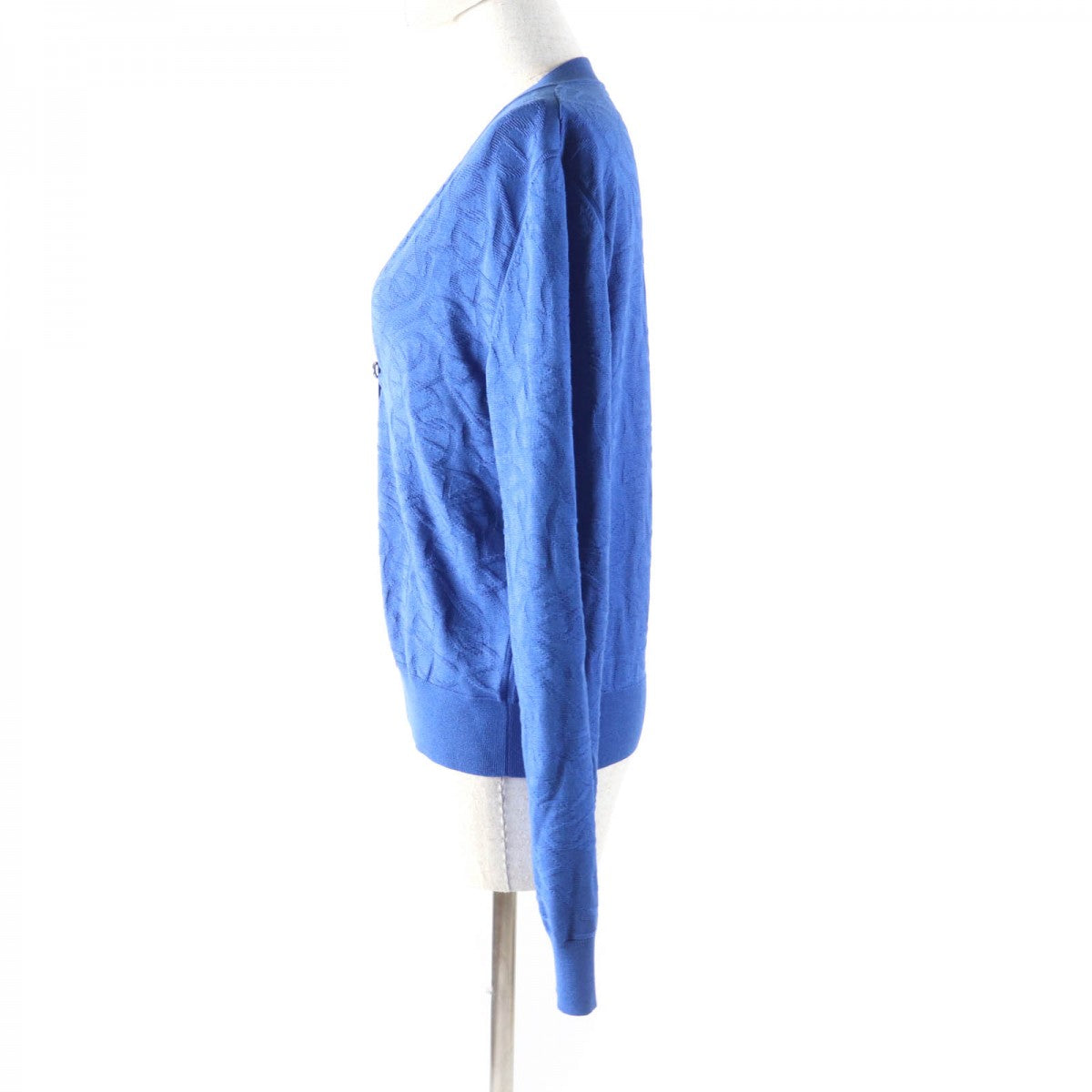 HERMES cardigan 4E2730DC Main: 57% silk, Main: 43% cotton blue NAOUSS Women 40