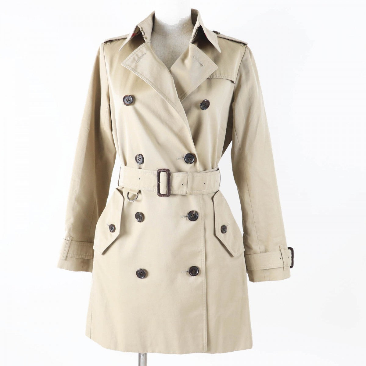 BURBERRY LONDON trench coat Main: 100% cotton, Lining: cotton, Sleeve lining: cupra, Leather part: cowhide beige Women 36