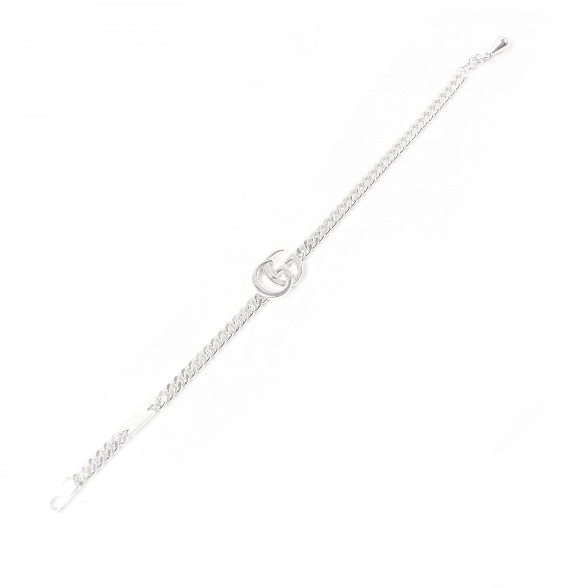 GUCCI bracelet 814917 SV925 Silver Double G Chain 18