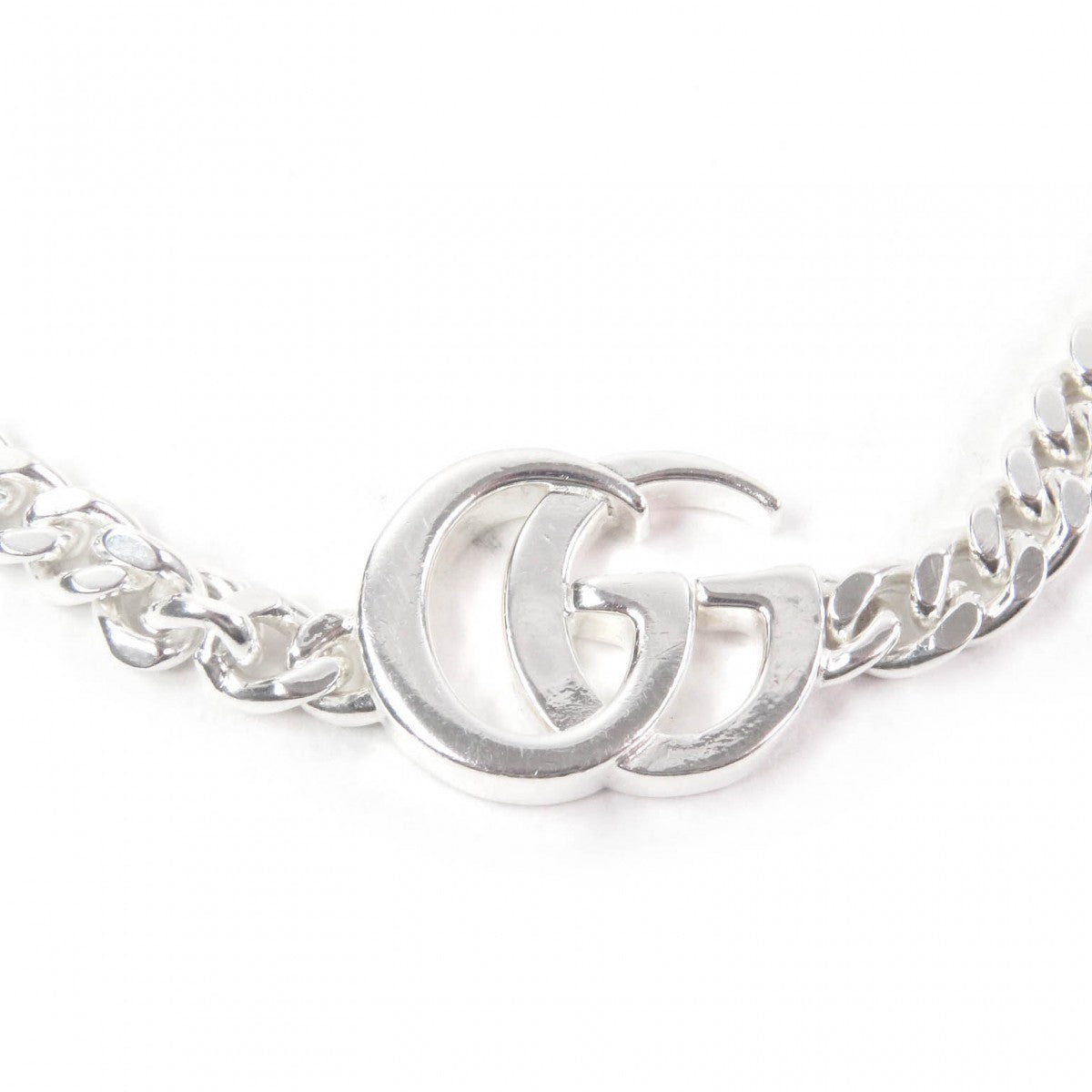 GUCCI bracelet 814917 SV925 Silver Double G Chain 18