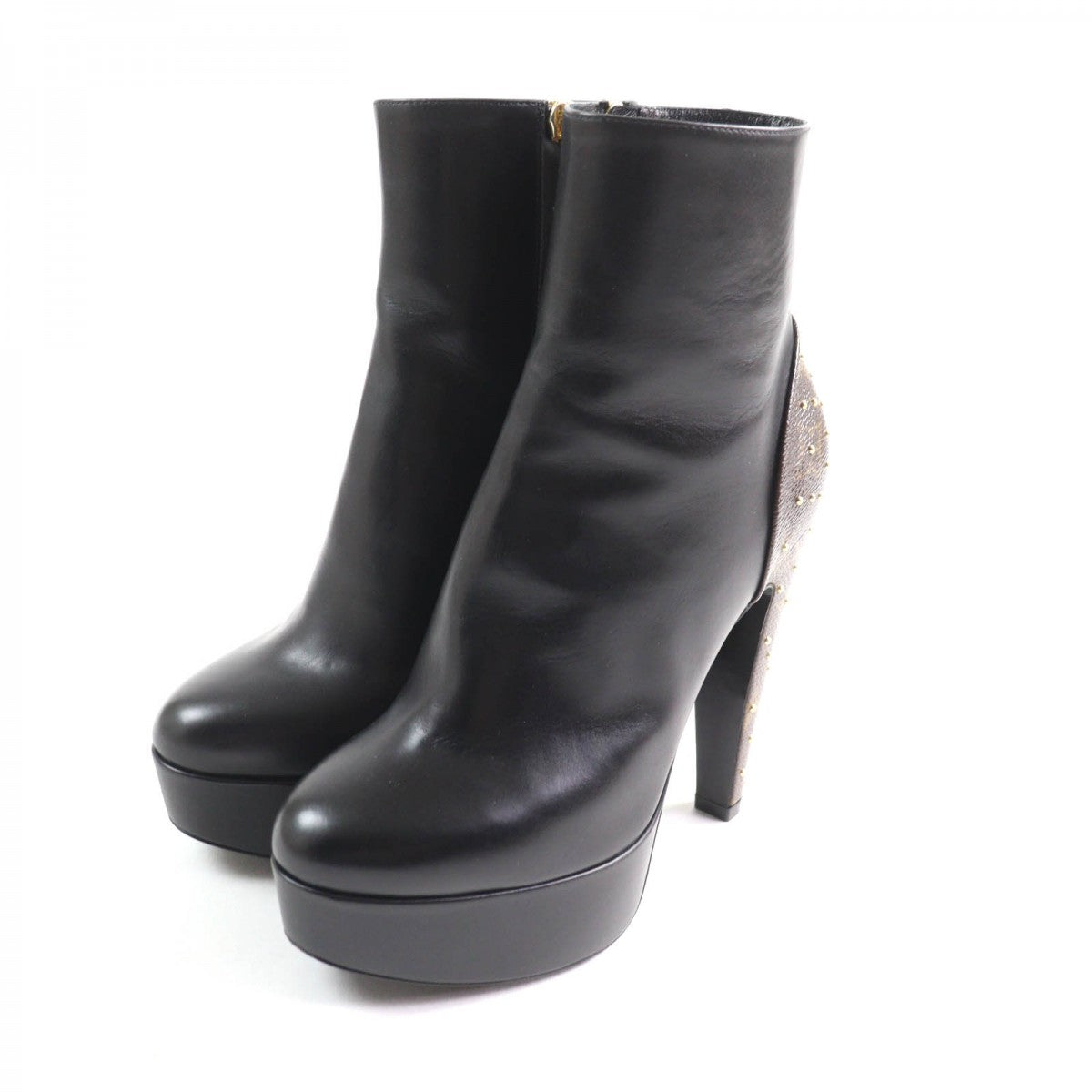 LOUIS VUITTON Ankle boots Main: Leather Black brown Afterglow line Women 36