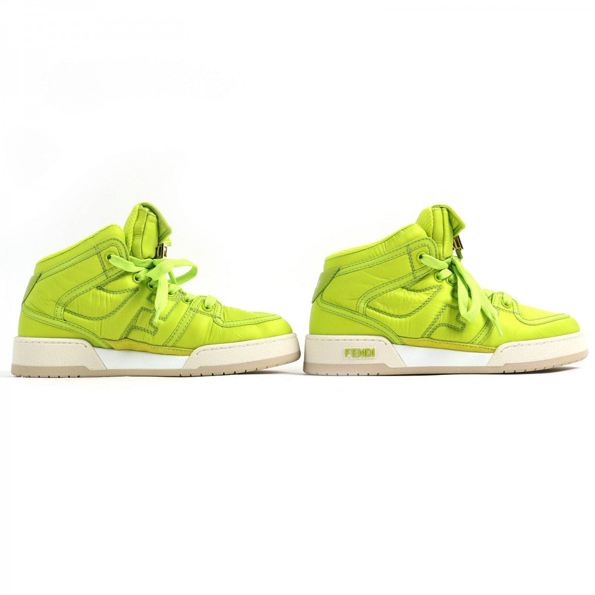FENDI High cut sneakers 8E8380 Nylon Light green 36