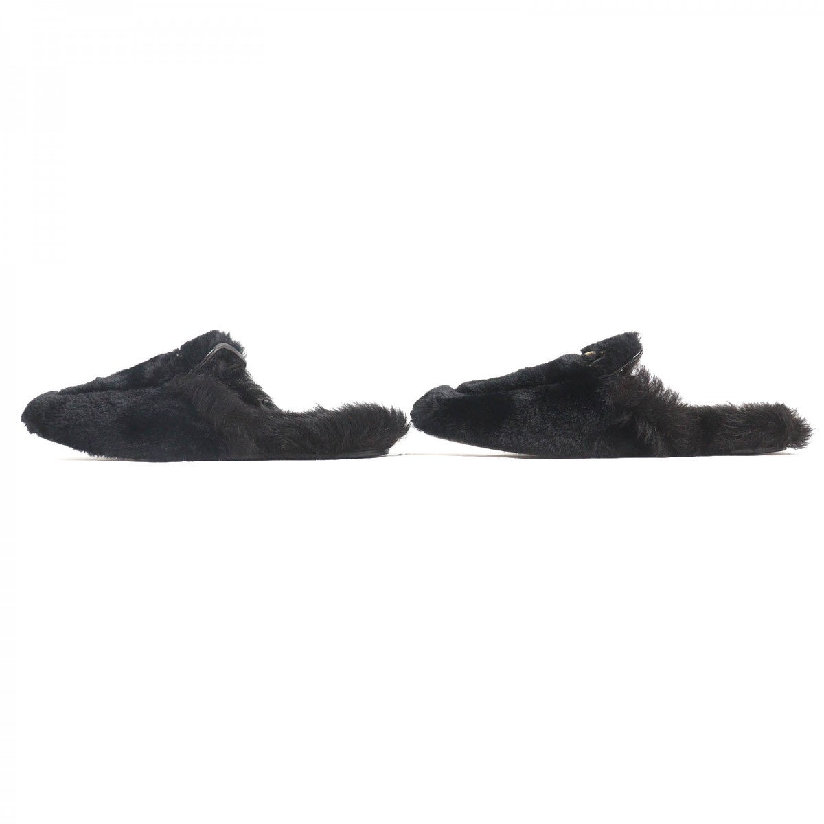 GUCCI Mule Main: Fur, Part: Leather Black type Gold mens 6