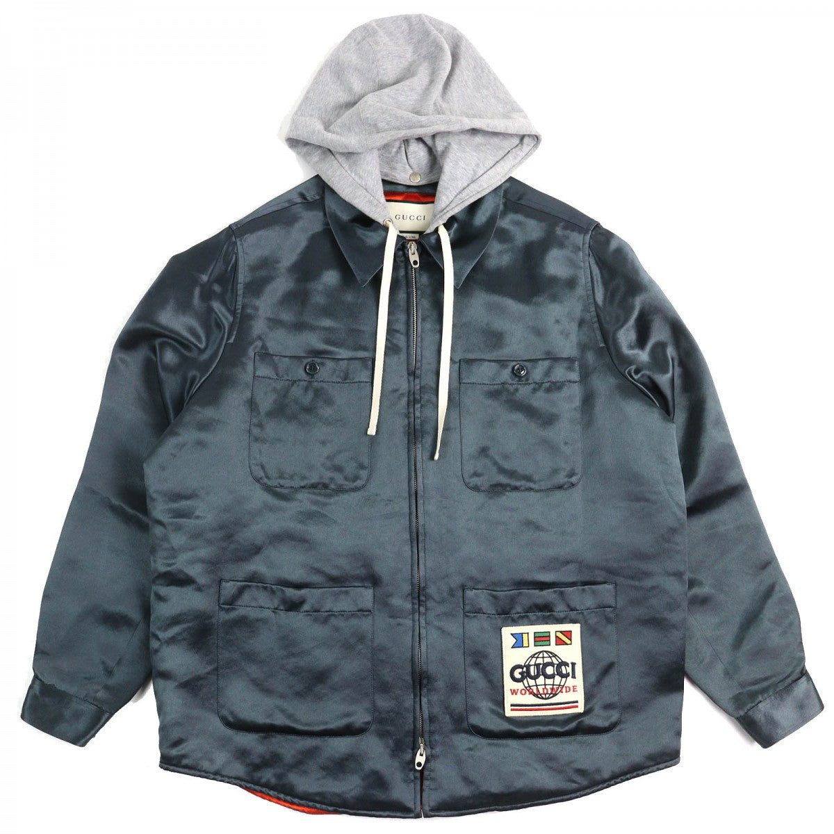 GUCCI Jacket 604112 Outer: 100% acetate, Outer: 100% cotton, Part: 100% polyester, Lining: 100% acetate, Sleeve lining: 100% rayon Dark gray type Gray mens 44