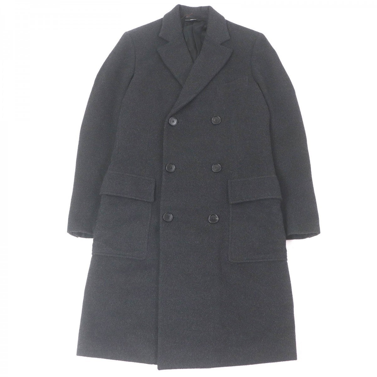 HERMES Chester coat Outer: 100% cashmere, Lining: 100% cupra, Part: 100% cotton Dark gray mens 46