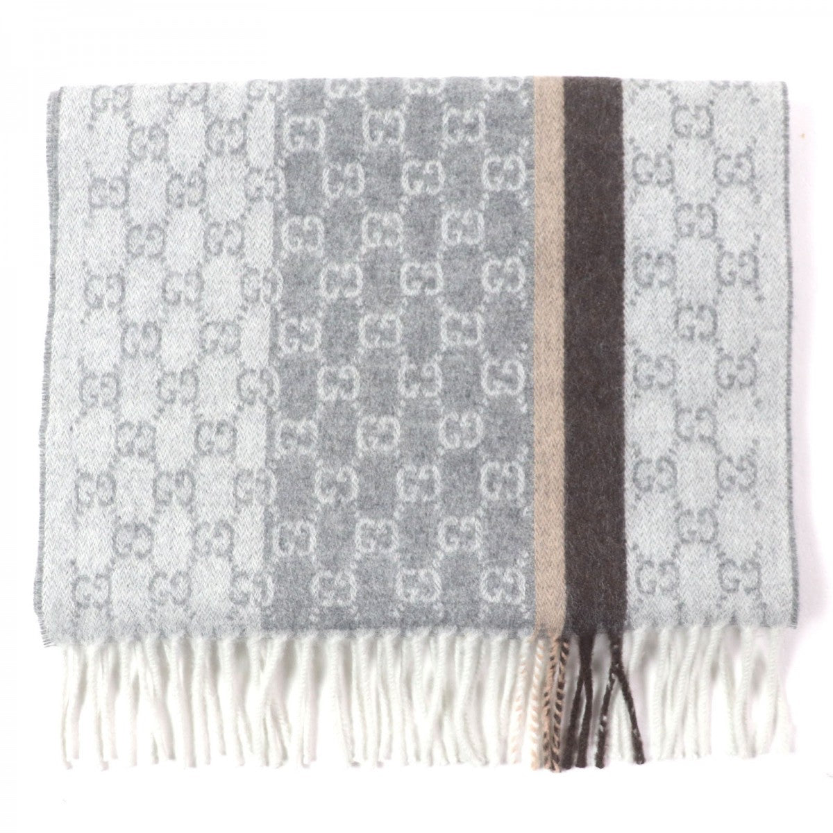 GUCCI Scarf 391530 Main: 50% cashmere, Main: 50% wool gray mens