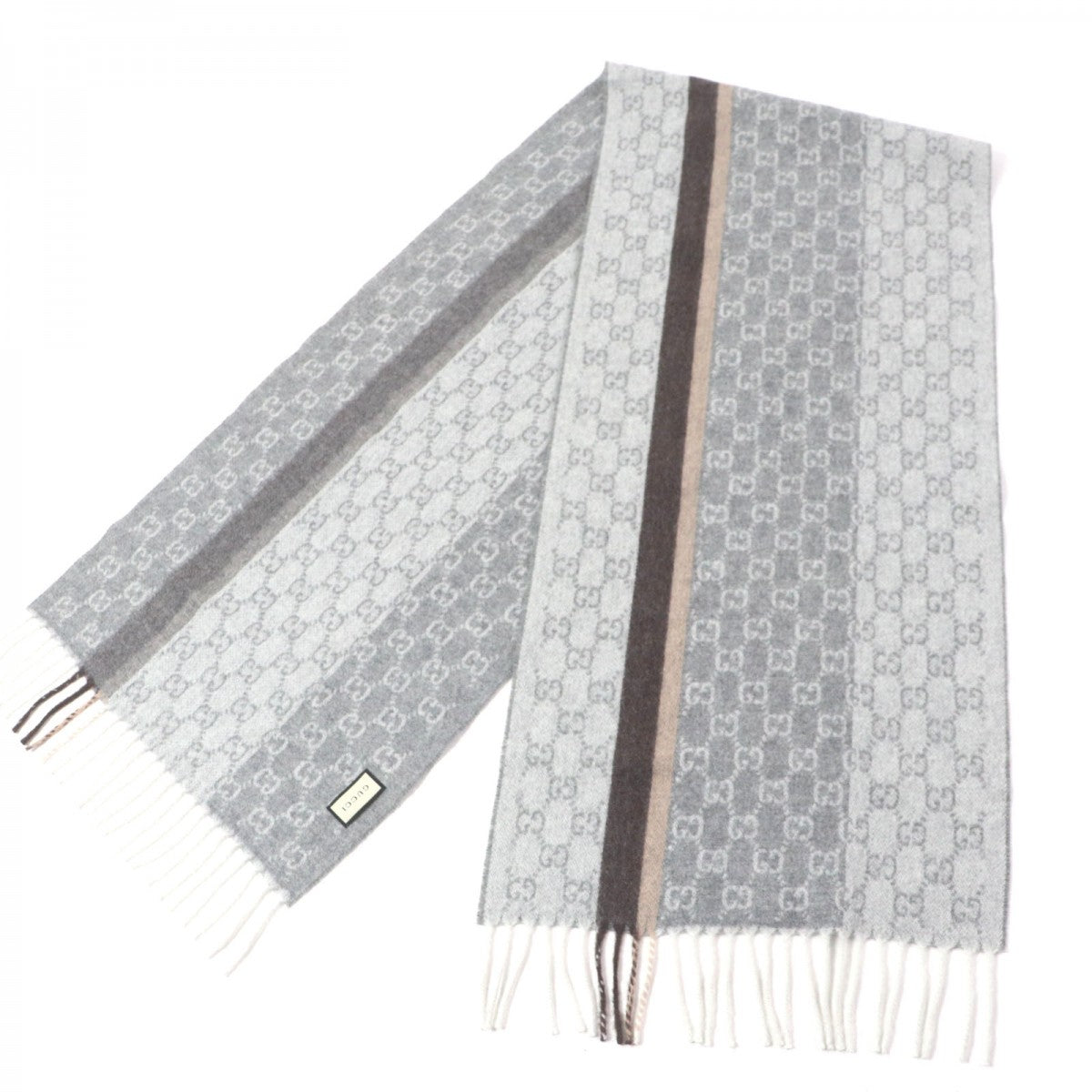 GUCCI Scarf 391530 Main: 50% cashmere, Main: 50% wool gray mens