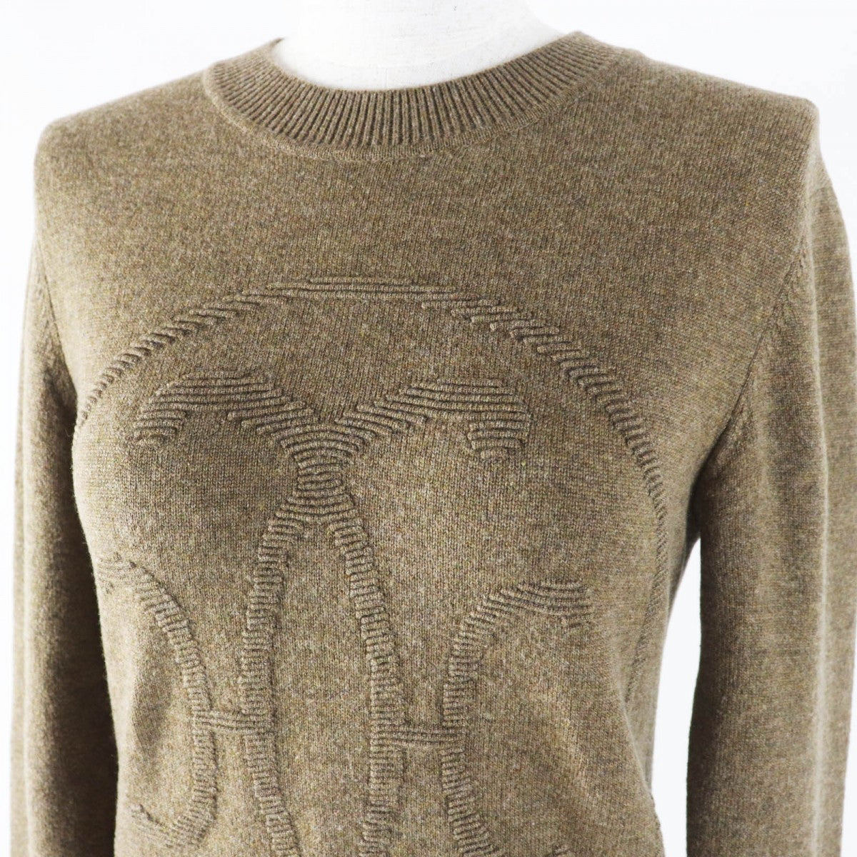HERMES knit 2H2631D1 Main: 100% cashmere Brown type Women 34