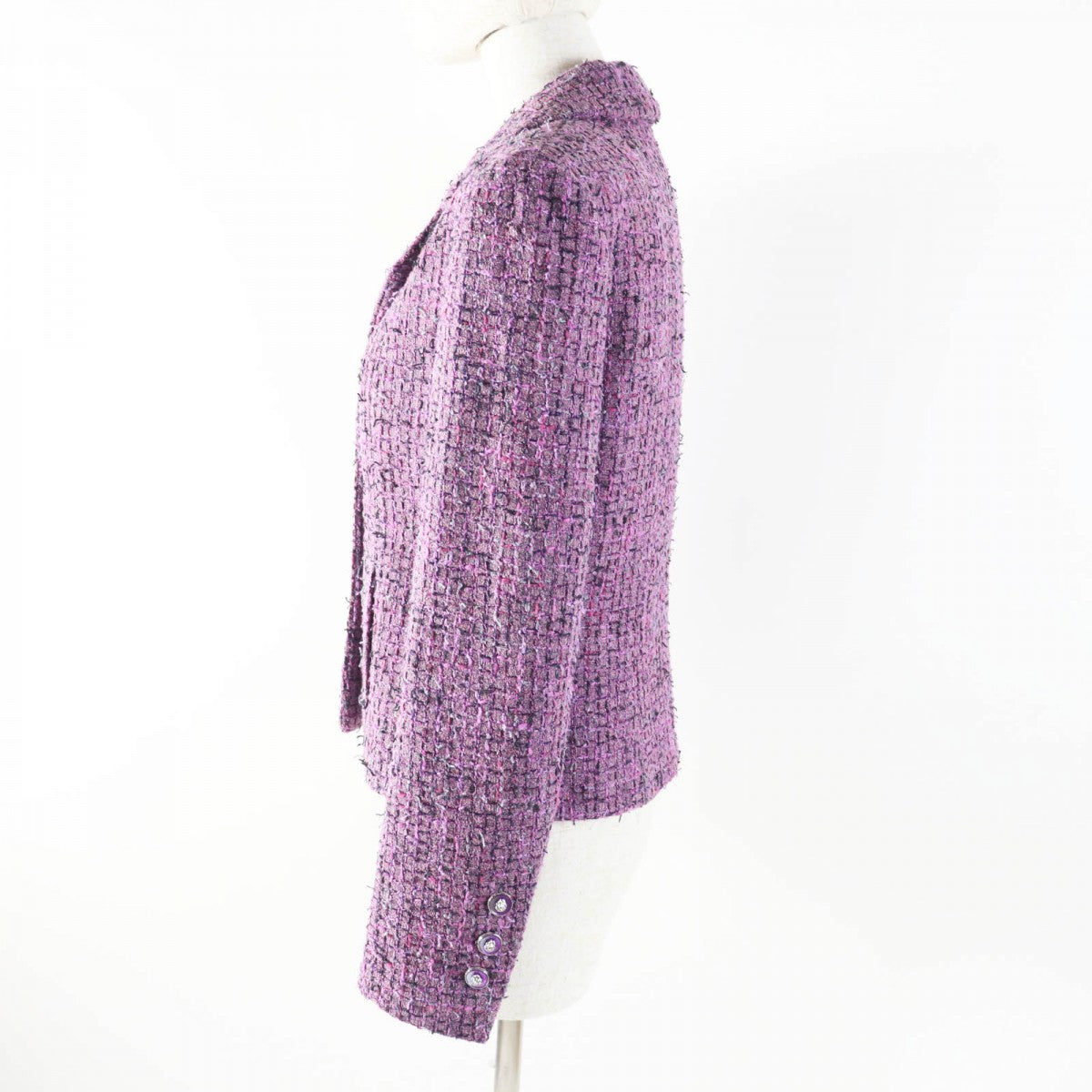 CHANEL Jacket 22P P72383 Main: 48% acrylic, Main: 27% polyester, Main: 16% cotton, Main: 9% polyamide (nylon), Lining: 100% silk purple Women 36
