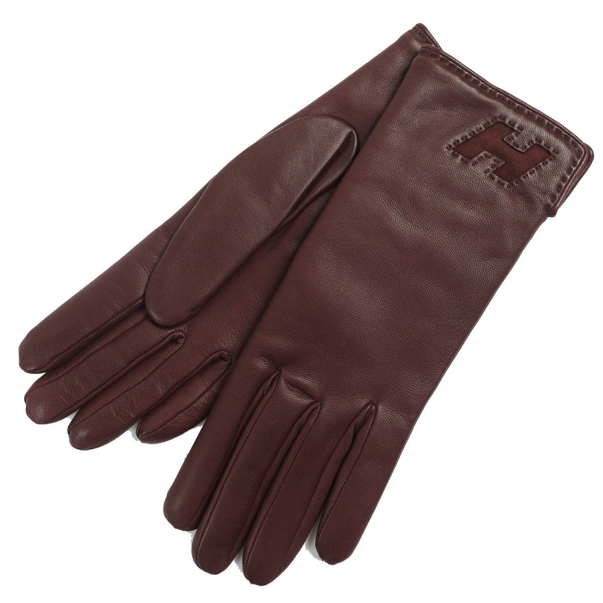 HERMES gloves Main: Lamb leather, Lining: 100% cashmere Brown Women 6.5