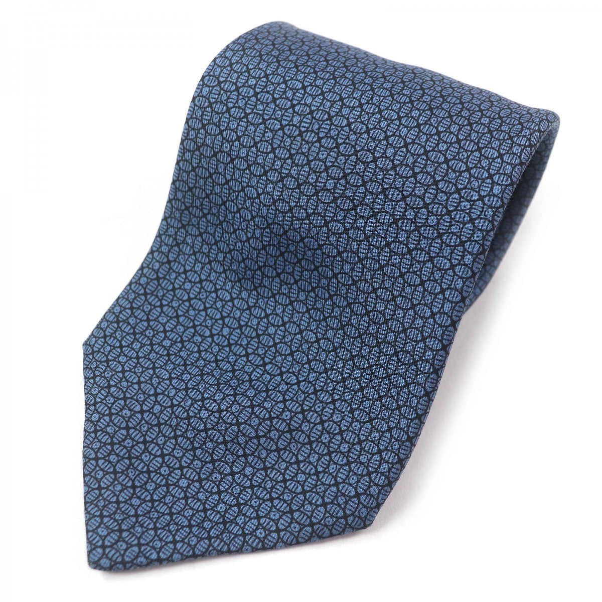 HERMES tie 7695 OA Main: 100% silk blue mens