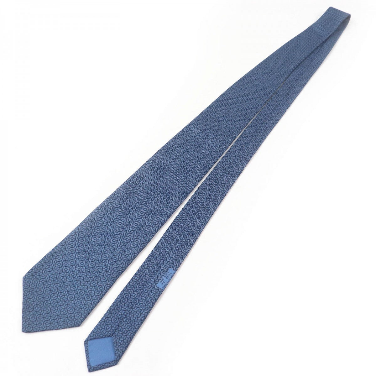 HERMES tie 7695 OA Main: 100% silk blue mens