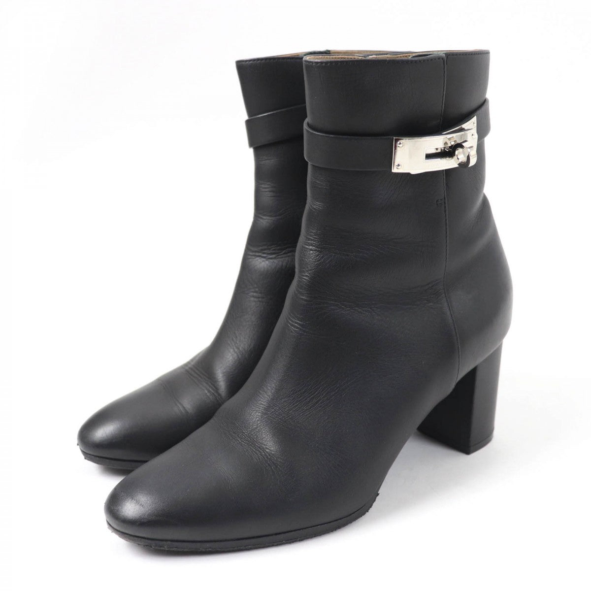 HERMES short boots Main: Leather black Saint Germain Women 36.5