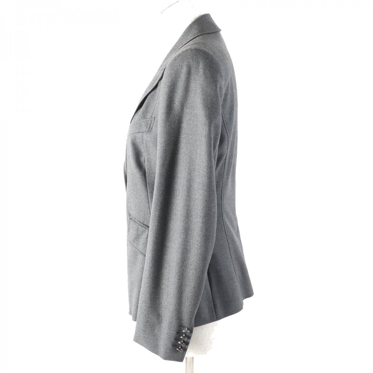 GUCCI tailored jacket Outer: 97% wool, Outer: 3% elastane (polyurethane), Lining: 90% cupra, Lining: 10% elastane (polyurethane) gray Women 42