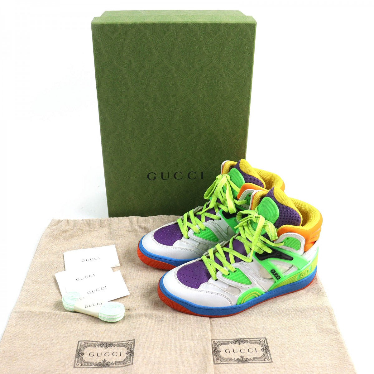 GUCCI High cut sneakers 661310 Main: Leather, Part: Rubber multicolor BASKET Women 36