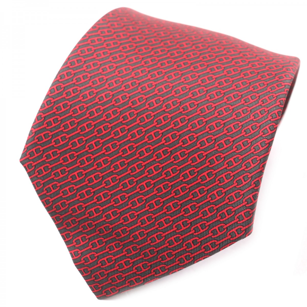 HERMES tie 5261 Main: 100% silk Rouge mens