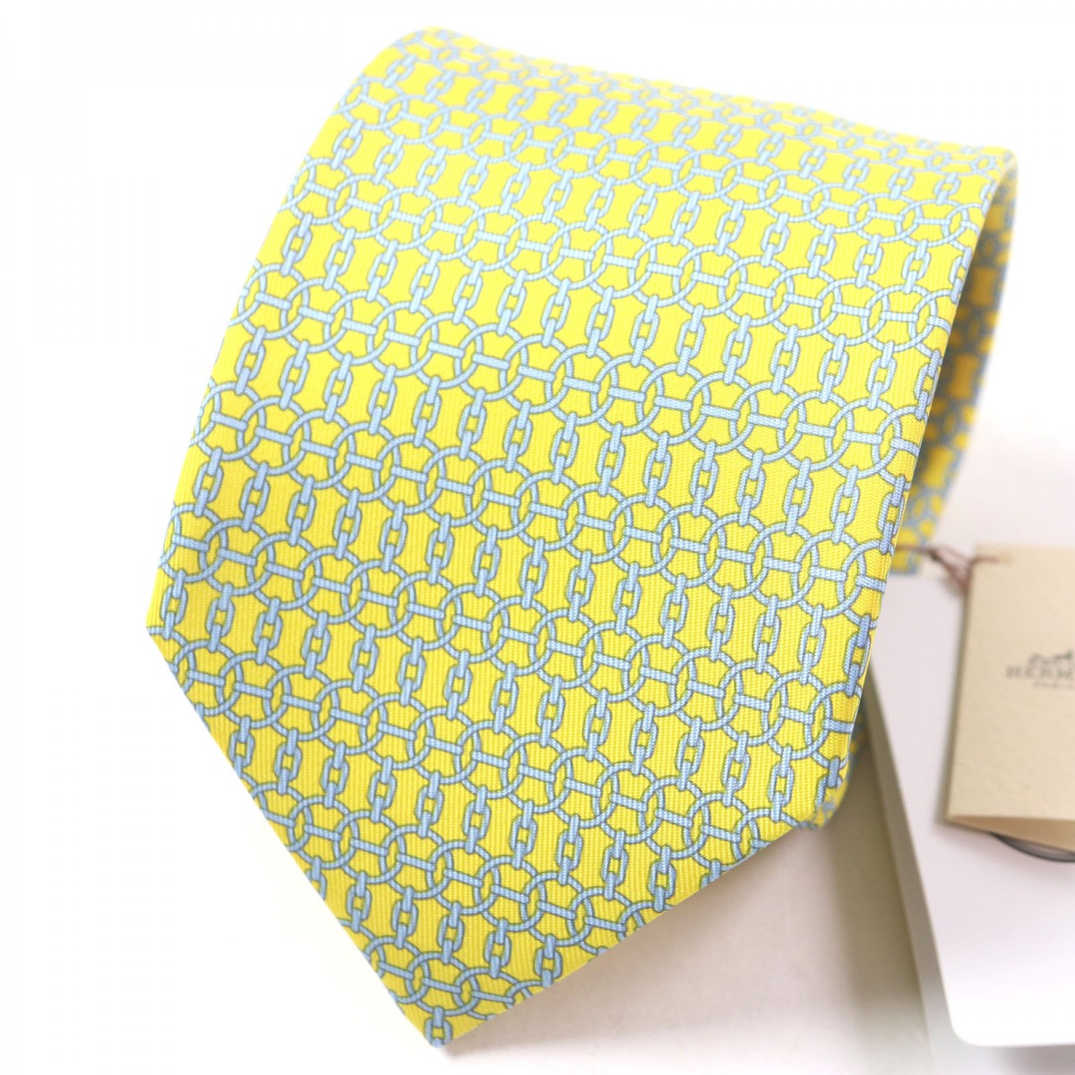 HERMES tie Main: 100% silk Light blue mens