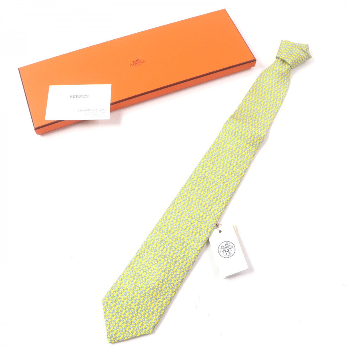 HERMES tie Main: 100% silk Light blue mens