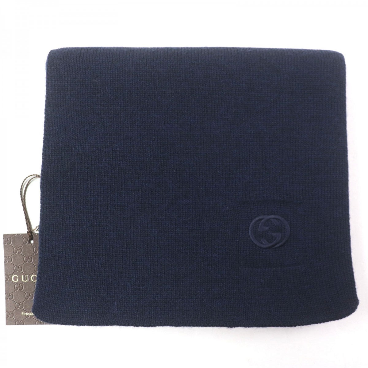 GUCCI Scarf 550601 Main: 100% wool Navy Interlocking G mens