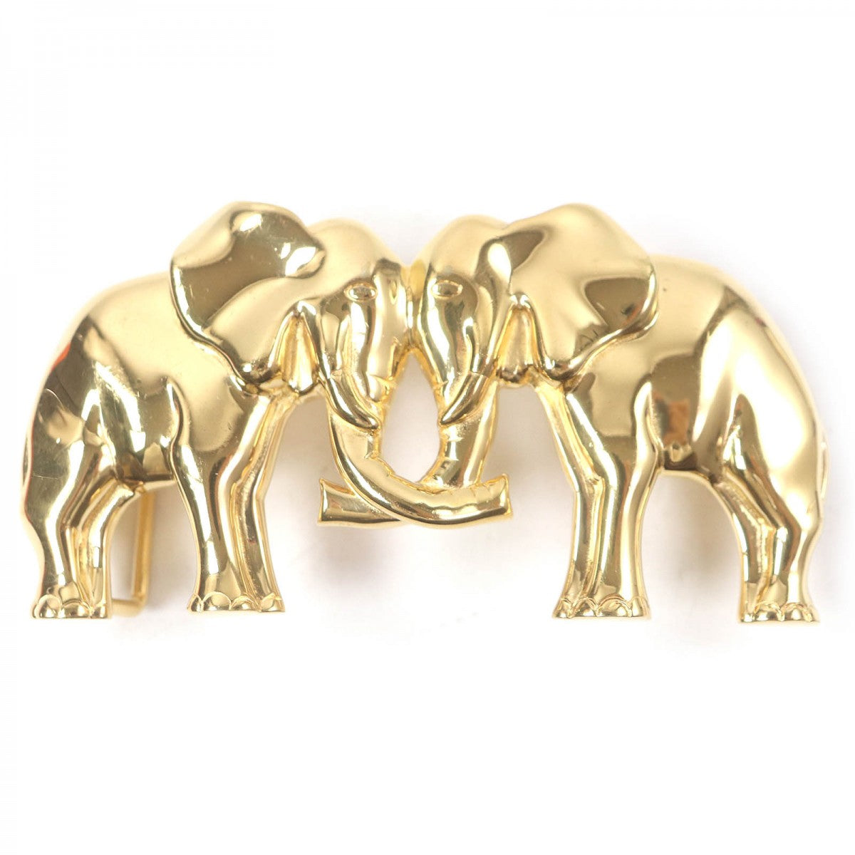 HERMES belt Gold Plated gold Belt buckle elephant mens(Unisex)
