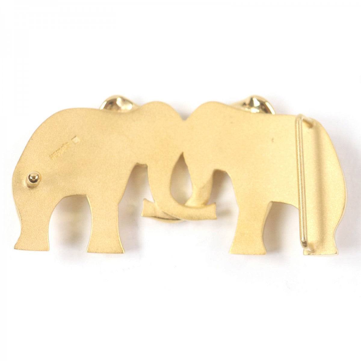 HERMES belt Gold Plated gold Belt buckle elephant mens(Unisex)