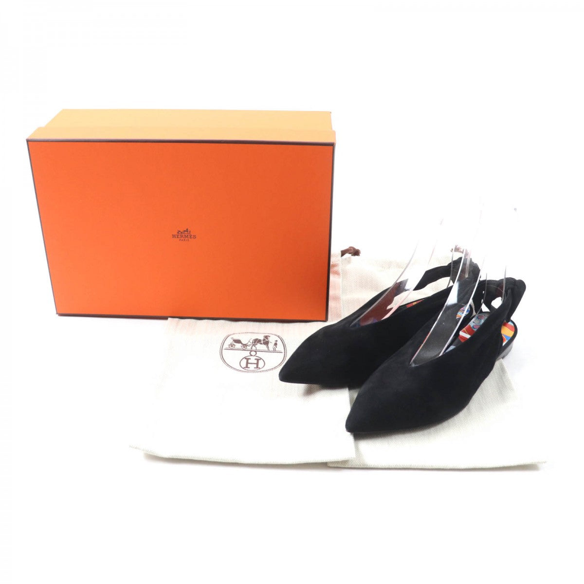 HERMES pumps Main: Suede leather black Eva Women 37