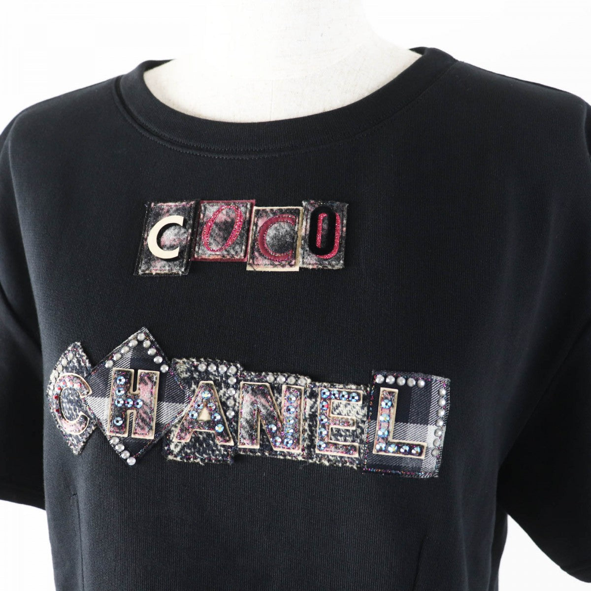 CHANEL Short sleeve T-shirt 21B P71283 Main: 100% cotton black multi Women 40