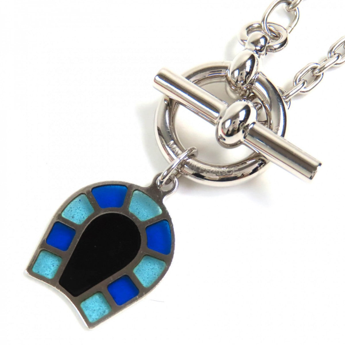 HERMES Necklace Main: enamel, part: palladium plated multicolor Necklace Helios Faire a Cheval Women