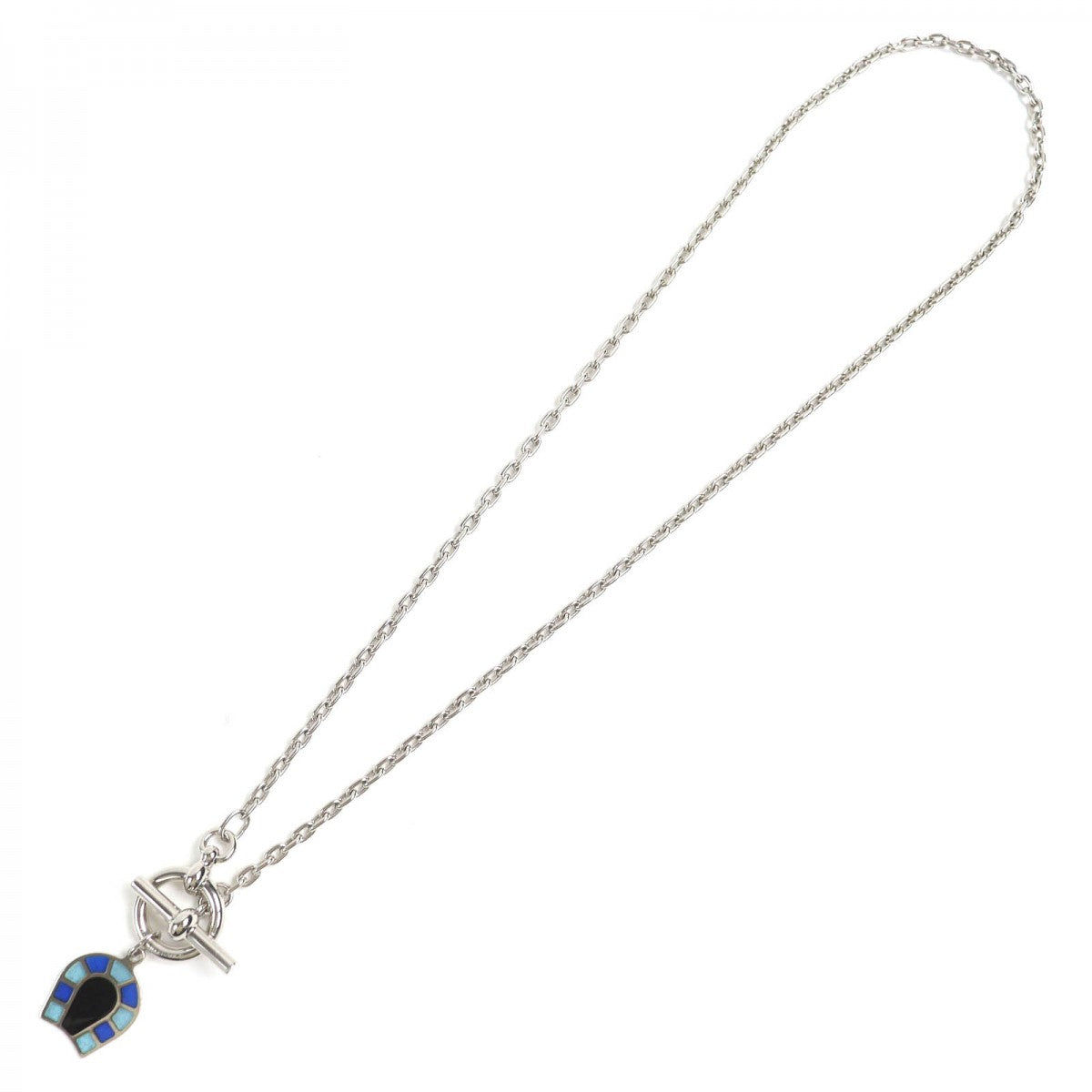 HERMES Necklace Main: enamel, part: palladium plated multicolor Necklace Helios Faire a Cheval Women
