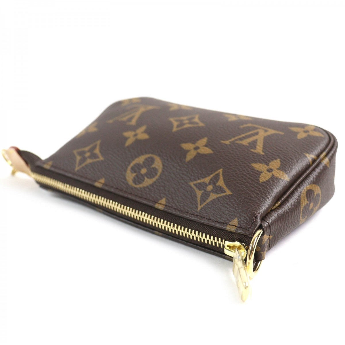 LOUIS VUITTON Pouch M58009 Main: Monogram canvas, Part: Tanned leather Brown Mini Pochette Accessoires Women