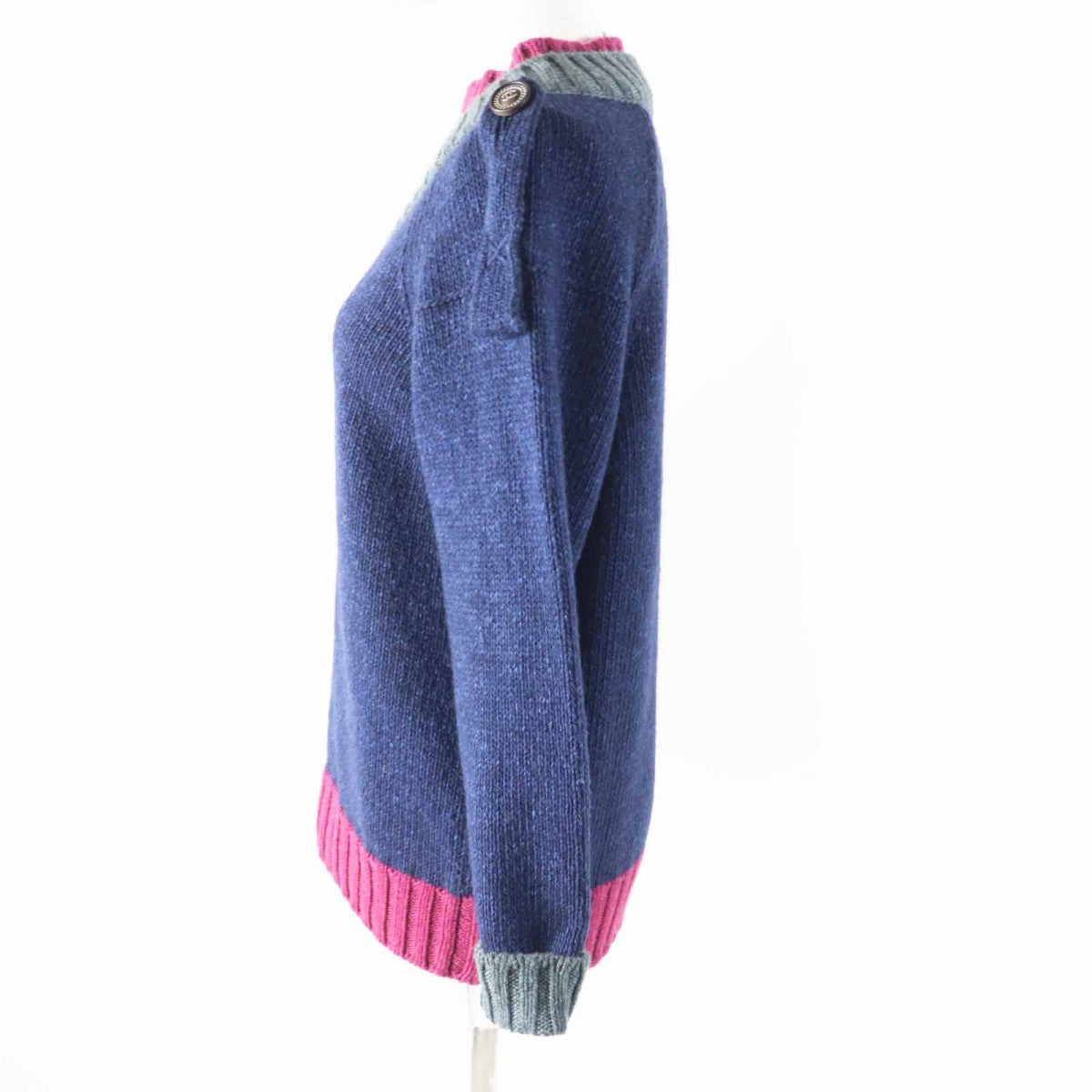 CHANEL knit P44484 Main: 46% cashmere, Main: 19% silk, Main: 19% wool, Main: 16% mohair Navy Pink Gray Women 38