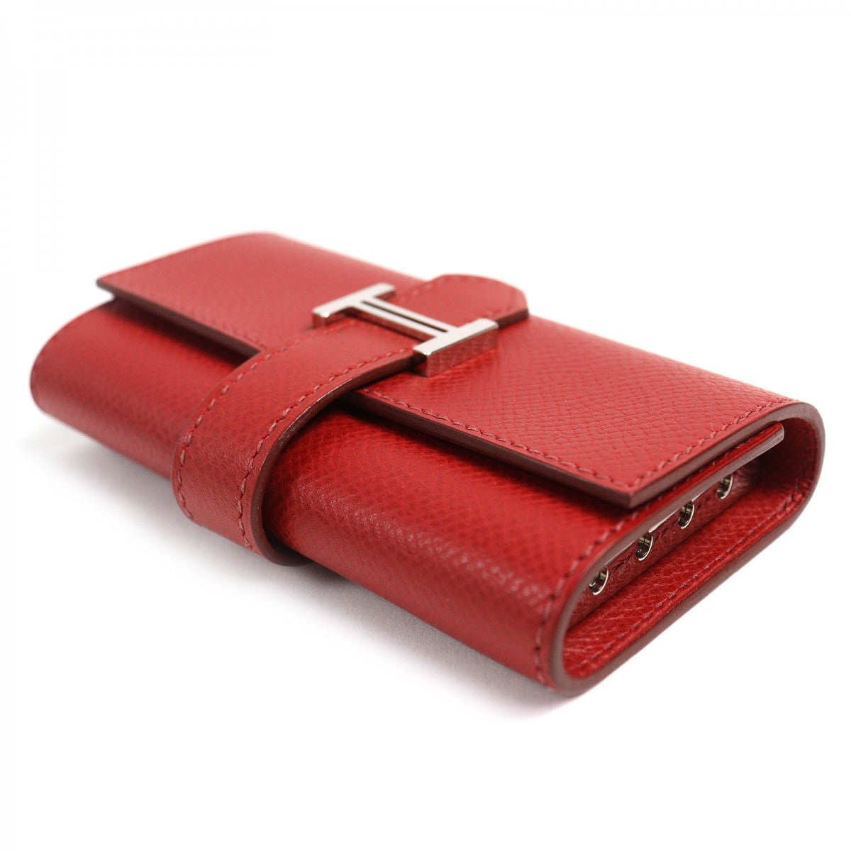 HERMES Key case Key holder  Epsom Red Bean Women