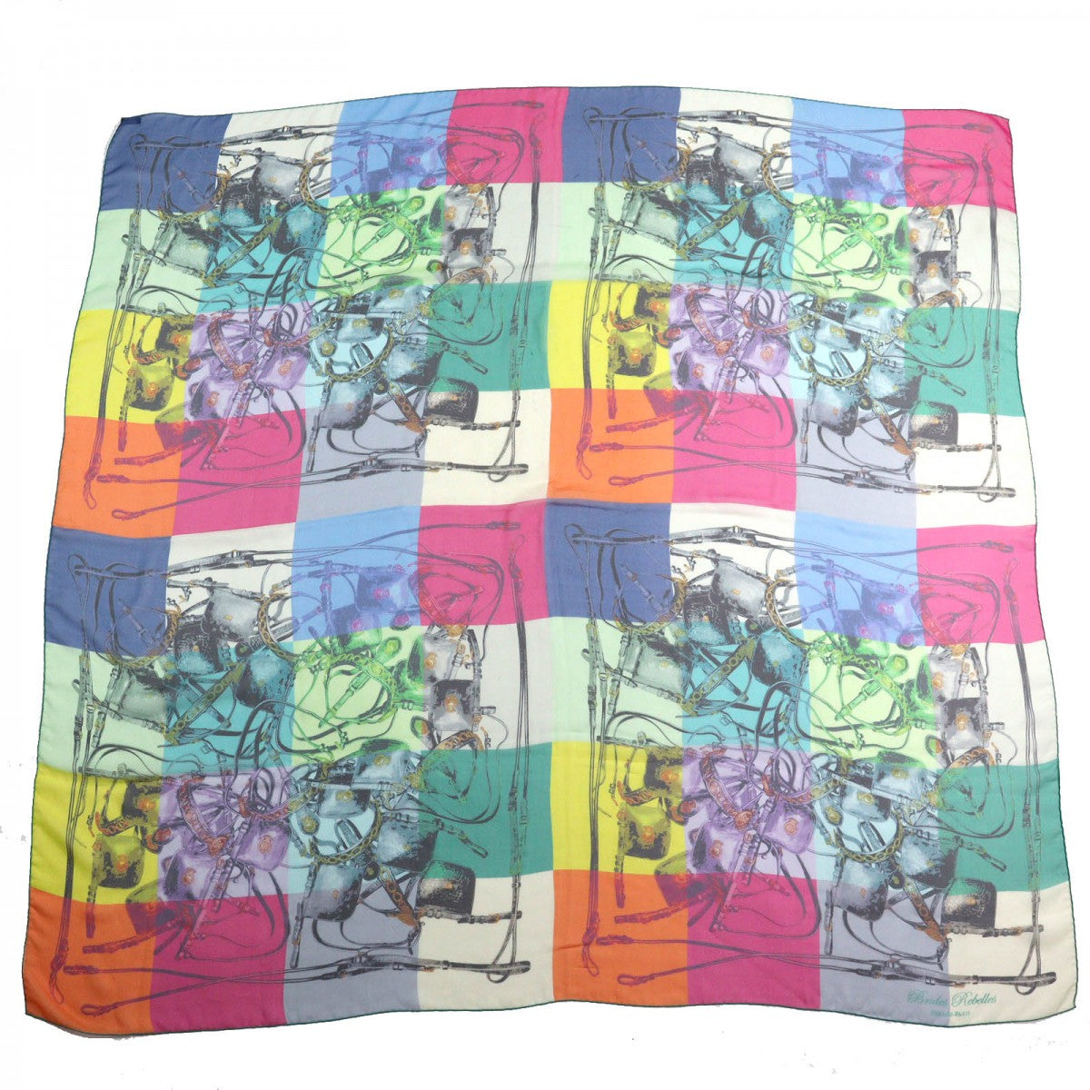 HERMES scarf Main: 100% silk multicolor Brides Rebelles Horse Tackle Rebellion Women