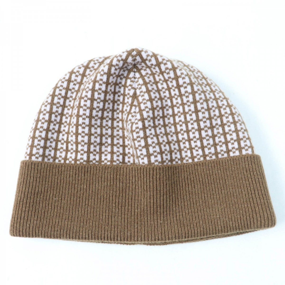 HERMES Knit cap Main: 100% cashmere Brown Women L