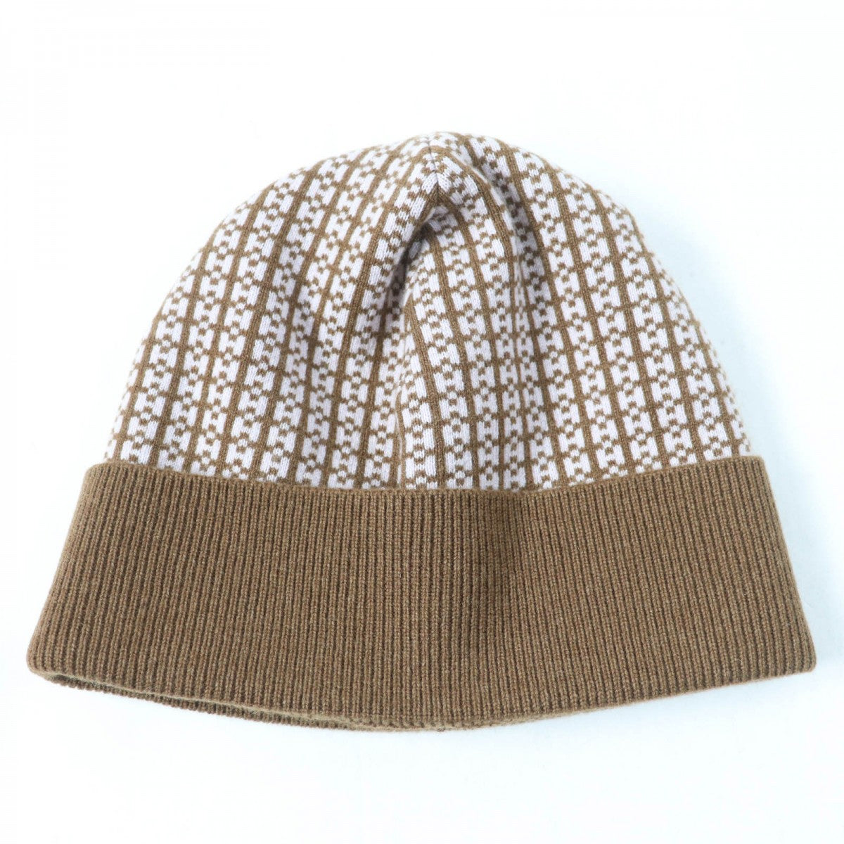 HERMES Knit cap Main: 100% cashmere Brown Women L