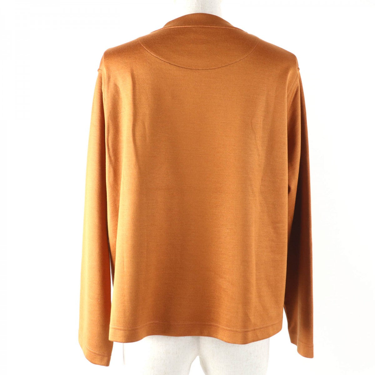 HERMES sweat Main: 51% cotton, Main: 40% silk, Main: 9% nylon, Part: 98% silk, Part: 2% polyurethane Brown type Women 34