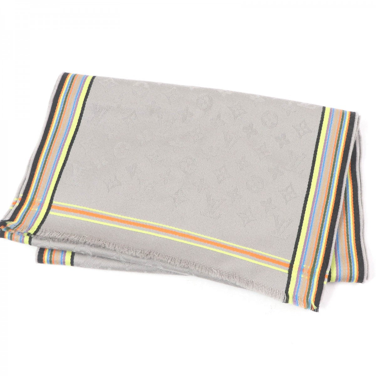 LOUIS VUITTON Scarf MP2165 Main: 87% cashmere, Main: 13% wool gray mens