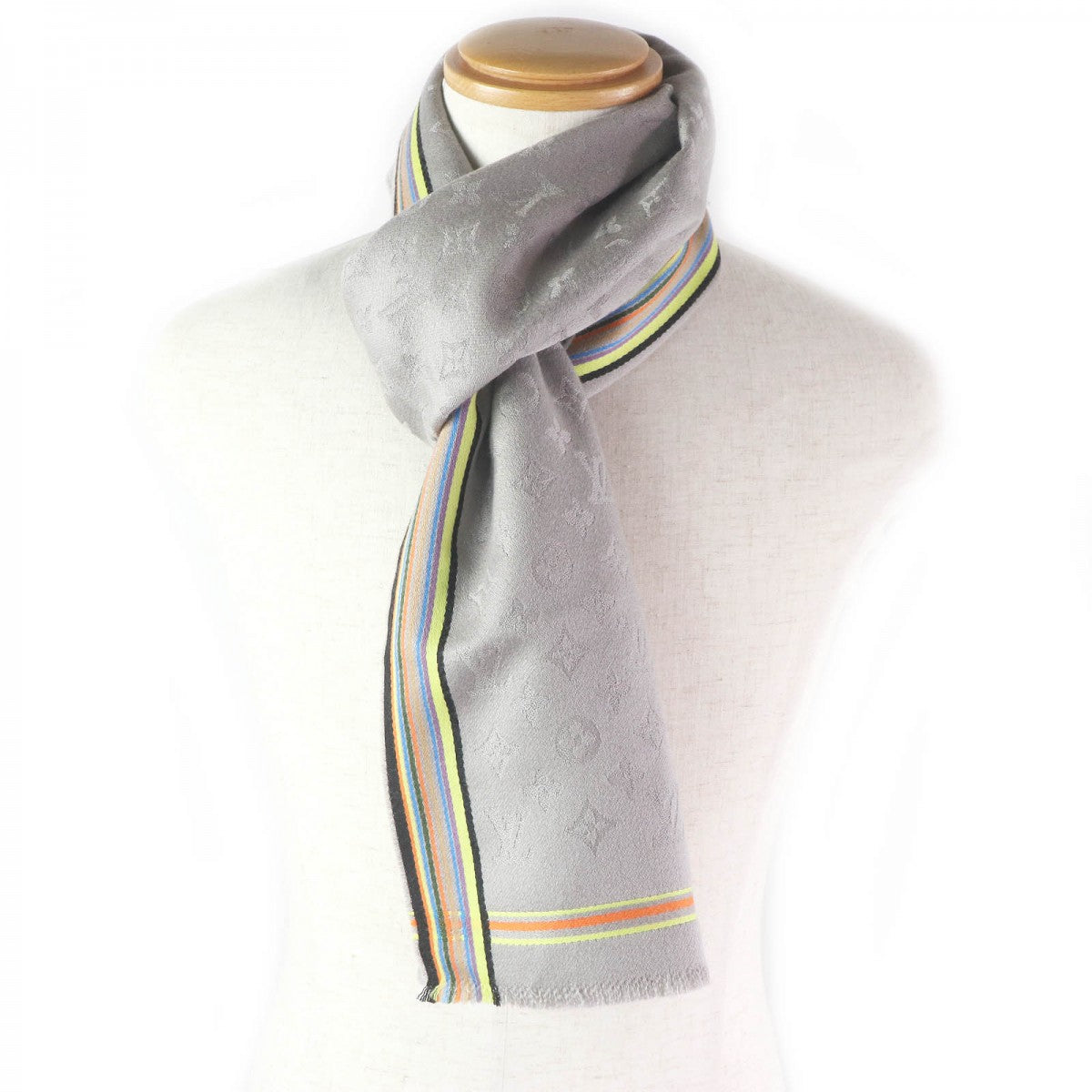LOUIS VUITTON Scarf MP2165 Main: 87% cashmere, Main: 13% wool gray mens