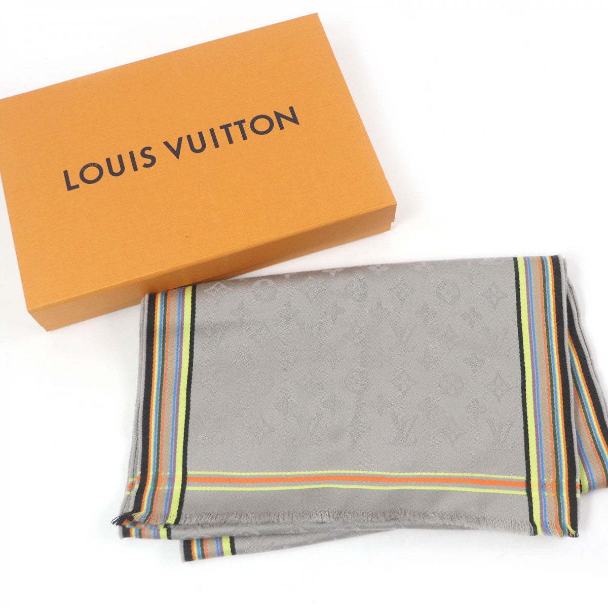 LOUIS VUITTON Scarf MP2165 Main: 87% cashmere, Main: 13% wool gray mens